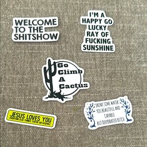 Funny Sticker Set of 5: Adult Humor